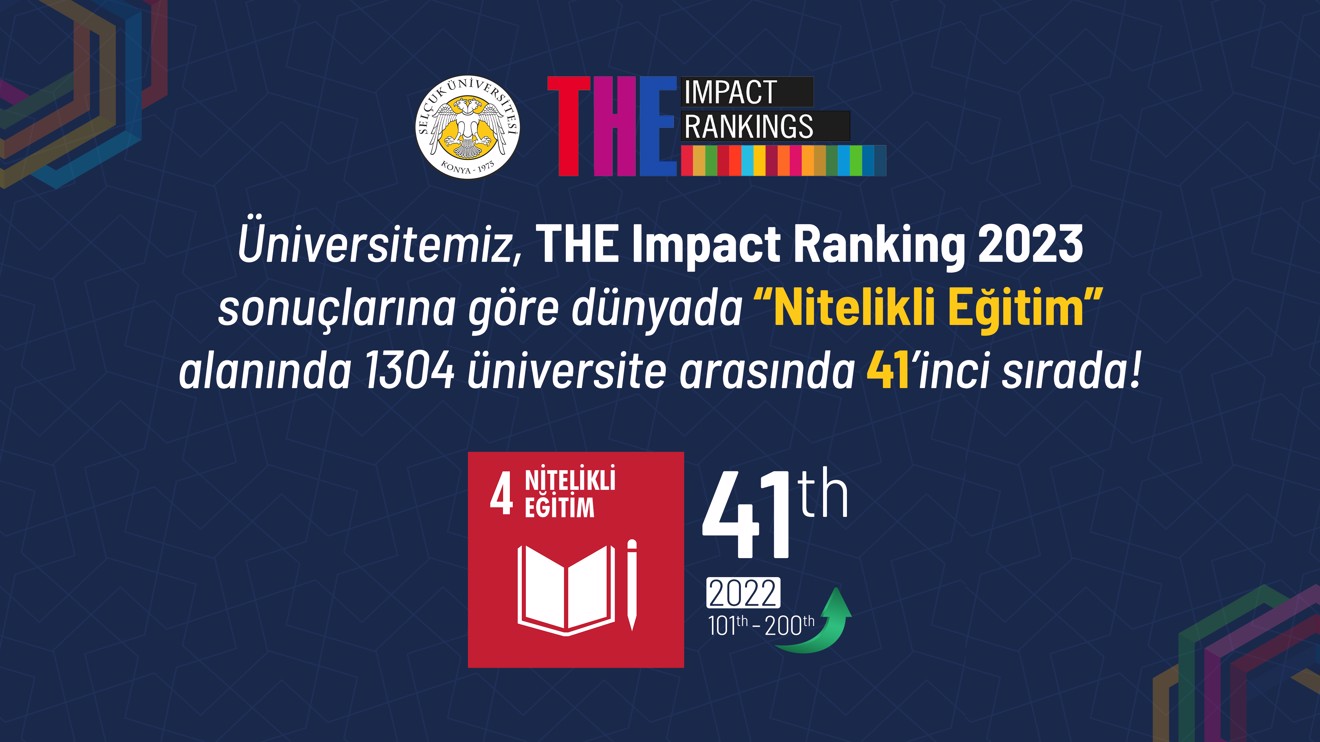 Selçuk Üniversitesi, yükselişini THE Impact Ranking 2023’te de sürdürdü